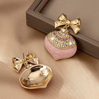 Bowknot Pink Stone Drop Earrings