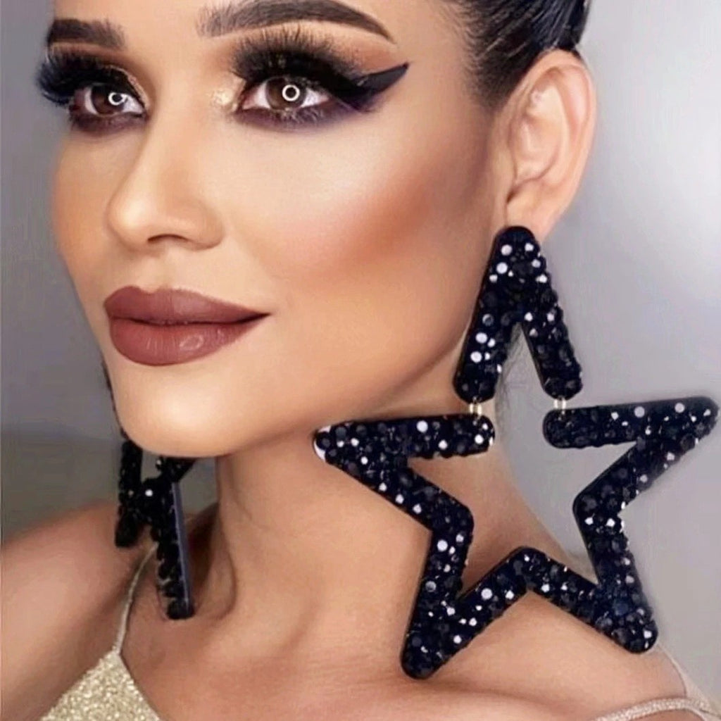 Asymmetric Star Drop Earrings