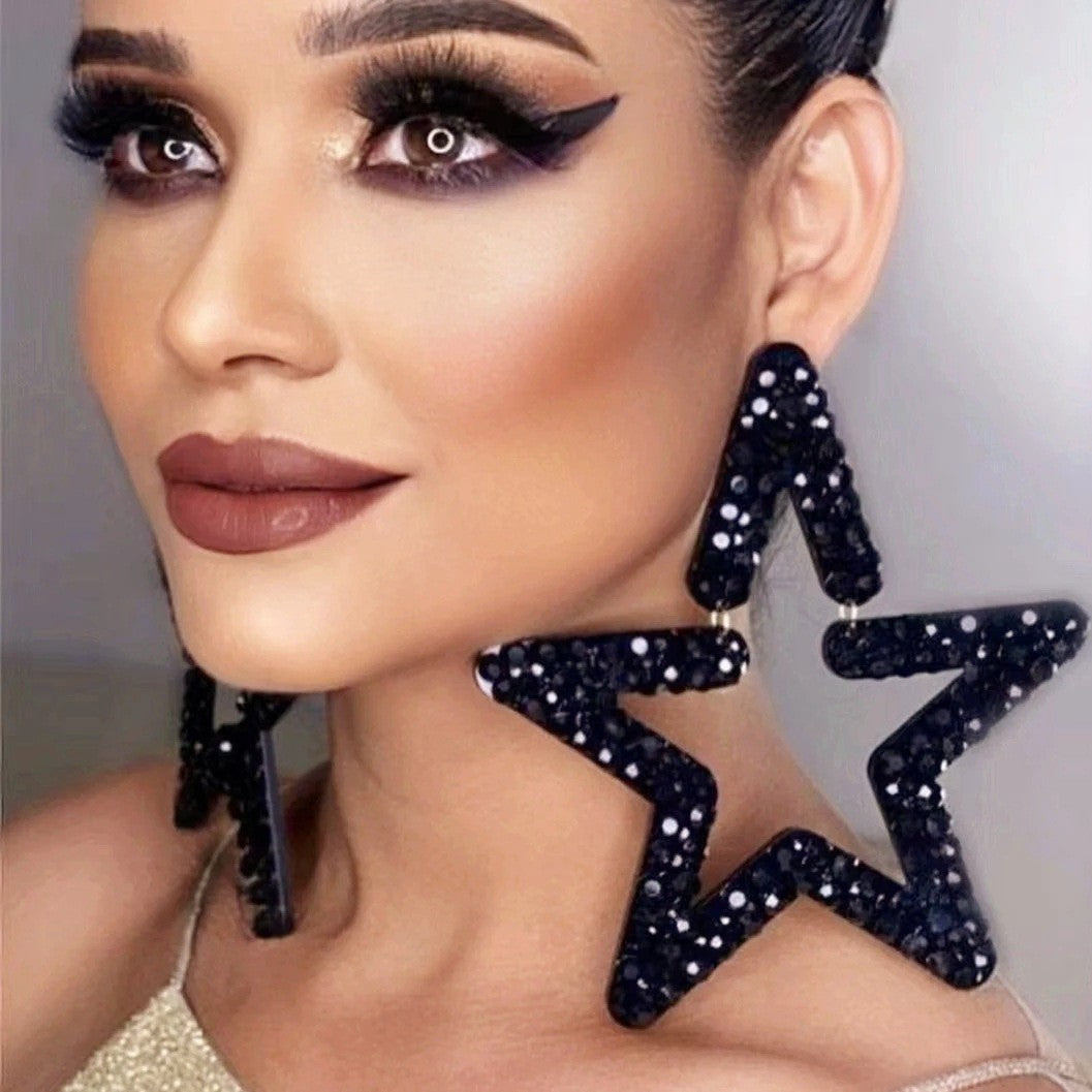 Asymmetric Star Drop Earrings
