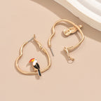 Vintage Toucan Heart Hoop Earrings