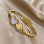 Double Heart Inlay Bracelet