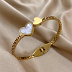 Double Heart Inlay Bracelet
