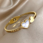 Double Heart Inlay Bracelet