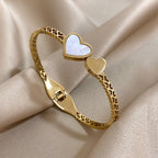 Double Heart Inlay Bracelet
