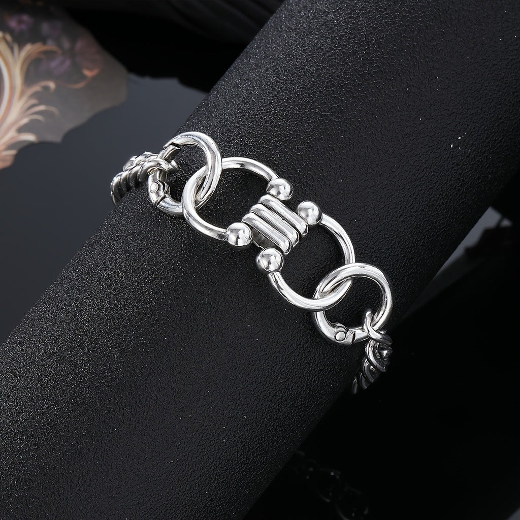 Geometric Interlocking Link Bracelet