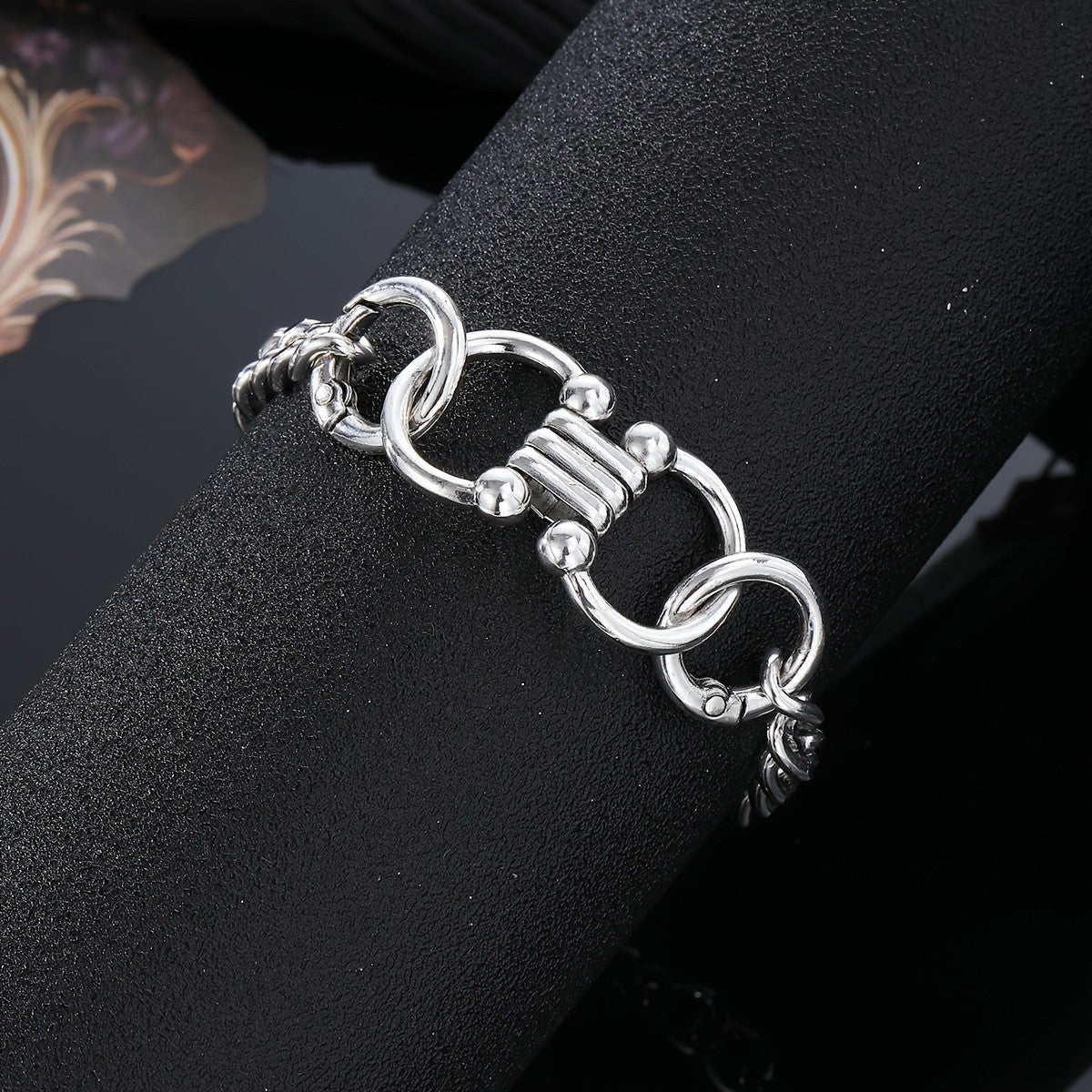 Geometric Interlocking Link Bracelet