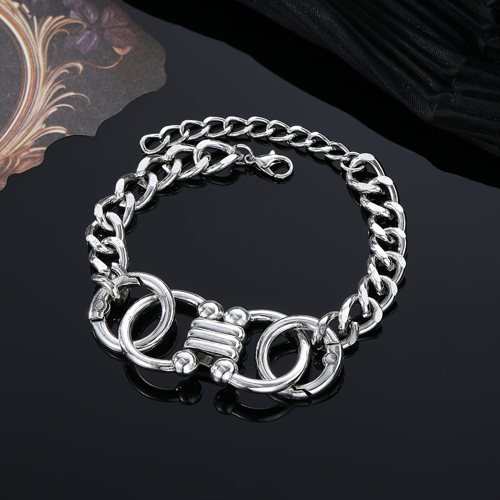 Geometric Interlocking Link Bracelet