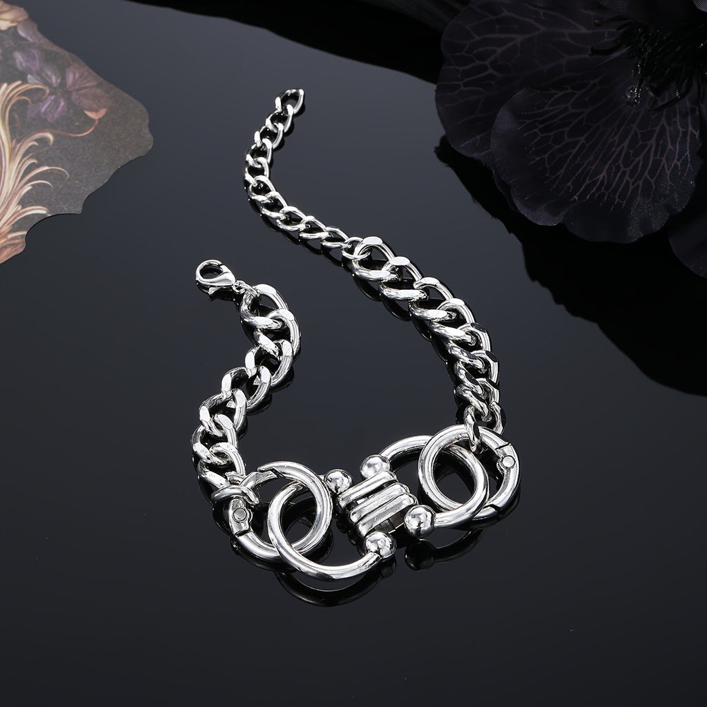 Geometric Interlocking Link Bracelet