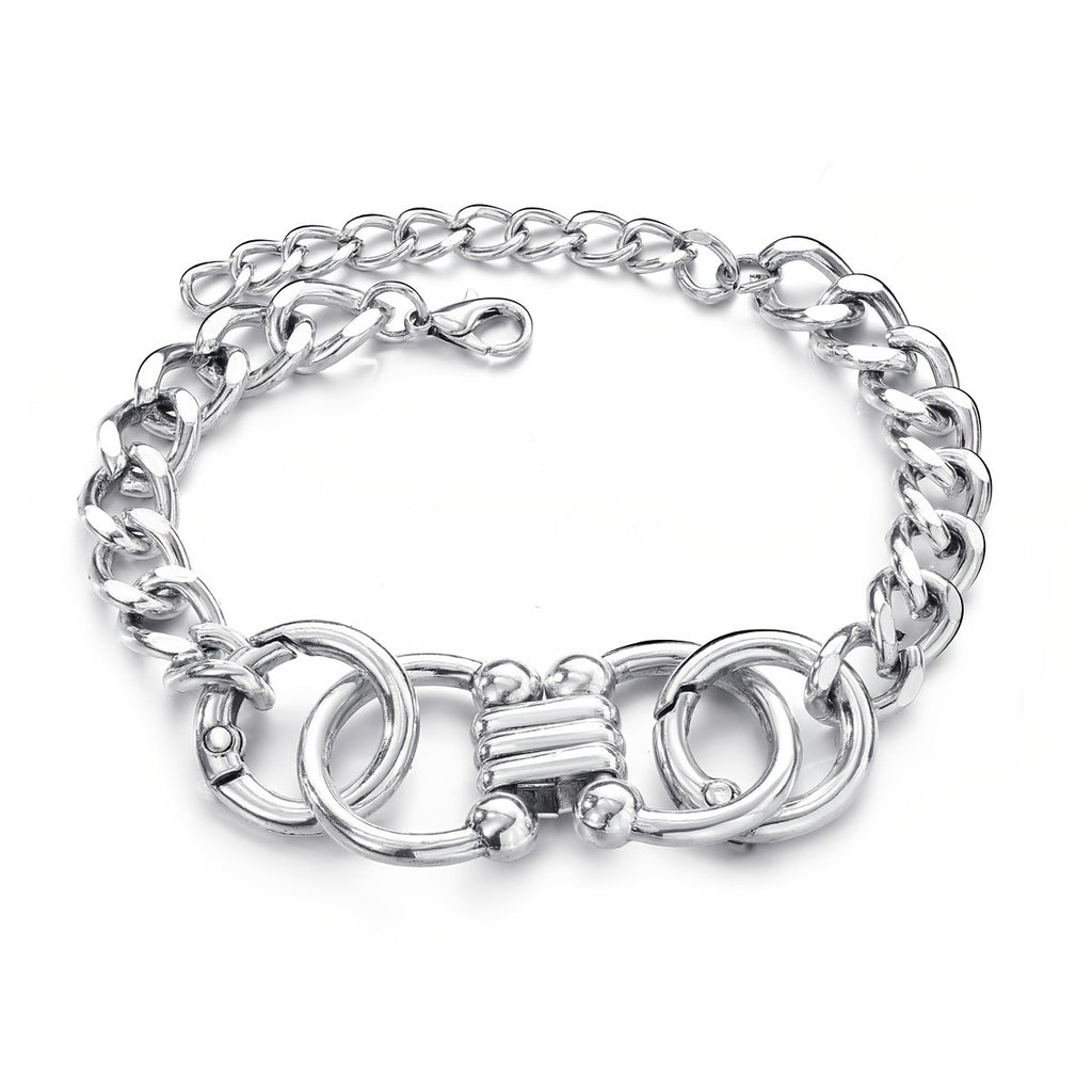 Geometric Interlocking Link Bracelet