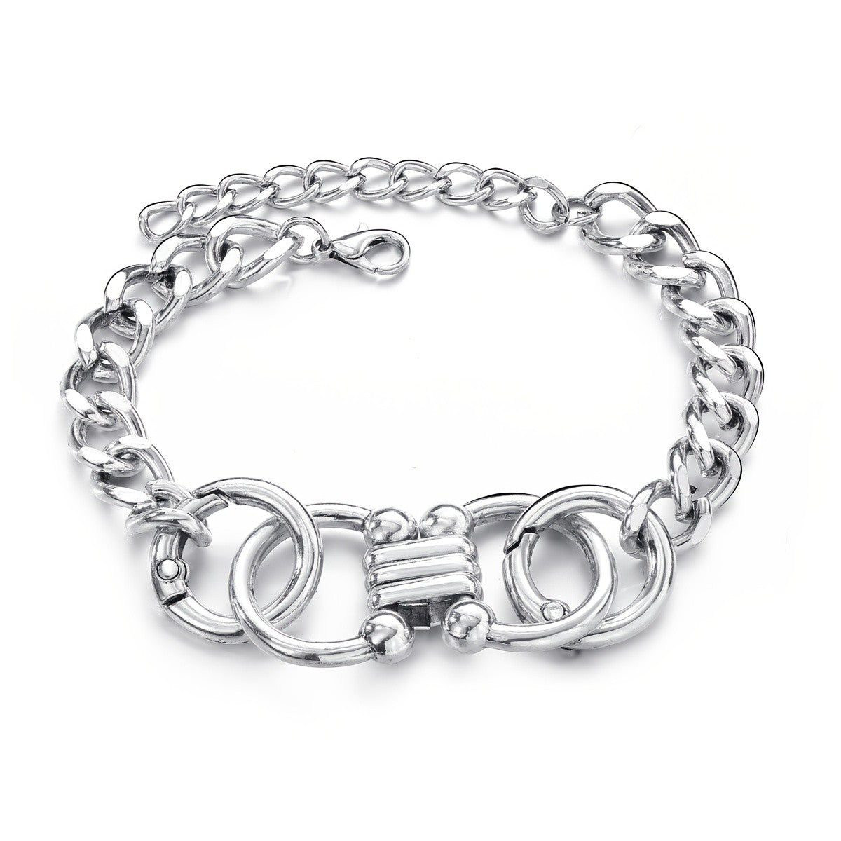 Geometric Interlocking Link Bracelet