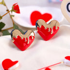 Melted Heart Stud Earrings