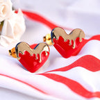 Melted Heart Stud Earrings