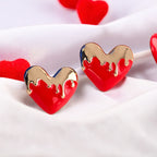 Melted Heart Stud Earrings