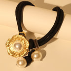 Elegant Pearl Flower Rope Necklace