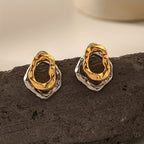 Asymmetric Irregular Double Layer Earrings