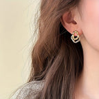Asymmetric Irregular Double Layer Earrings