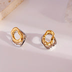 Asymmetric Irregular Double Layer Earrings