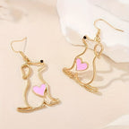 Hollow Puppy Heart Drop Earrings