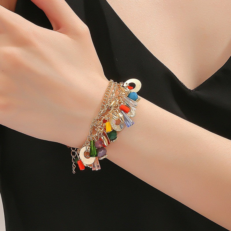 18k Colorful Resin Charm Bracelet