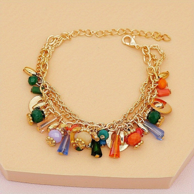18k Colorful Resin Charm Bracelet