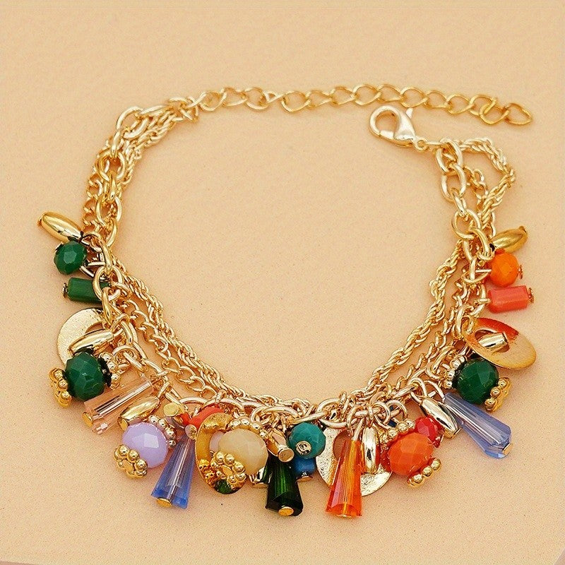 18k Colorful Resin Charm Bracelet