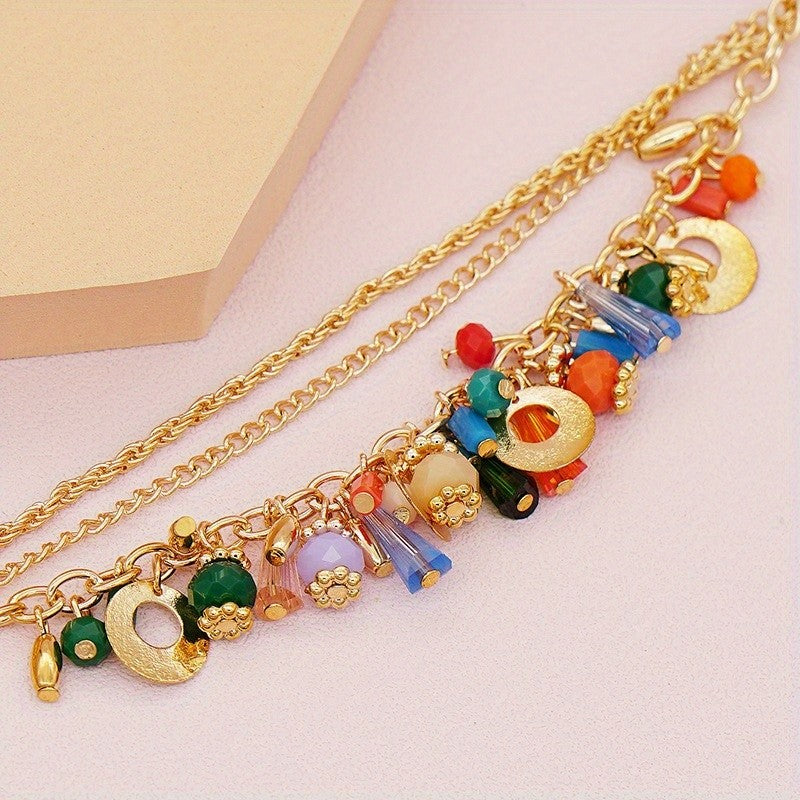18k Colorful Resin Charm Bracelet