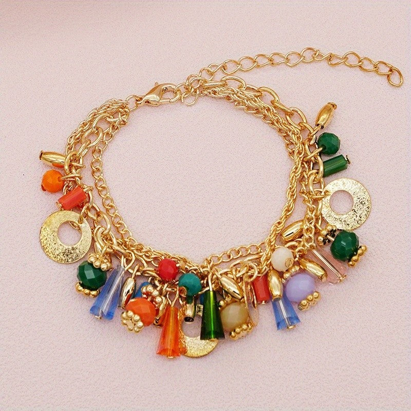 18k Colorful Resin Charm Bracelet