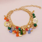 18k Colorful Resin Charm Bracelet