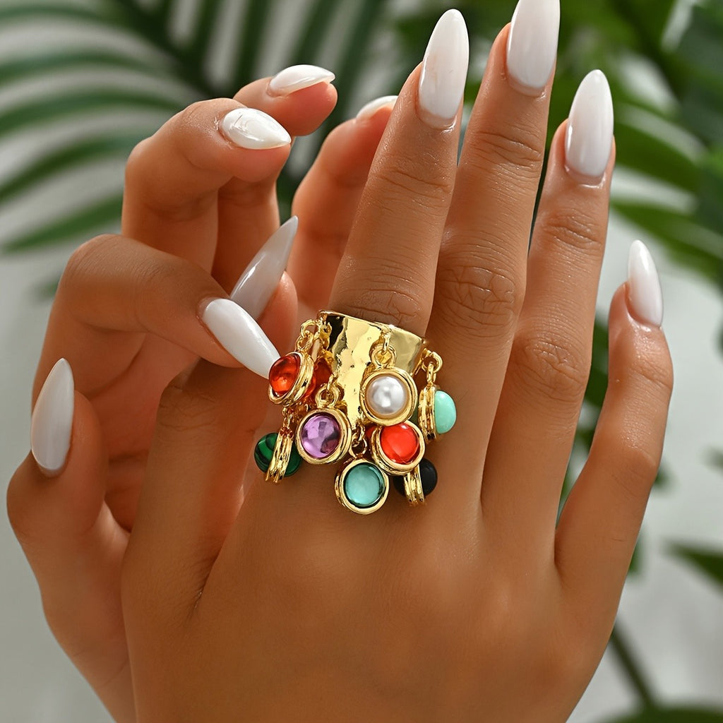 18k Multi-Stone Charm Ring