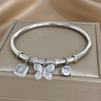 Vintage Butterfly Charm Bangle