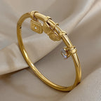 Vintage Butterfly Charm Bangle