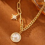 18k Star Moon Pendant Necklace