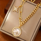 18k Star Moon Pendant Necklace