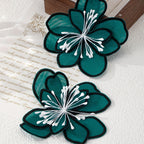 Large Fabric Flower Drop Earrings