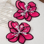 Large Fabric Flower Drop Earrings