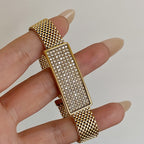 18k Rectangular Rhinestone Mesh Bracelet