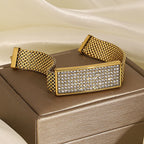18k Rectangular Rhinestone Mesh Bracelet