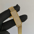18k Rectangular Rhinestone Mesh Bracelet