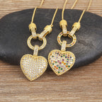 18k Pave Zirconia Heart Necklace