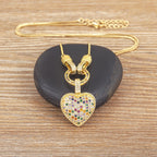 18k Pave Zirconia Heart Necklace