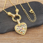 18k Pave Zirconia Heart Necklace