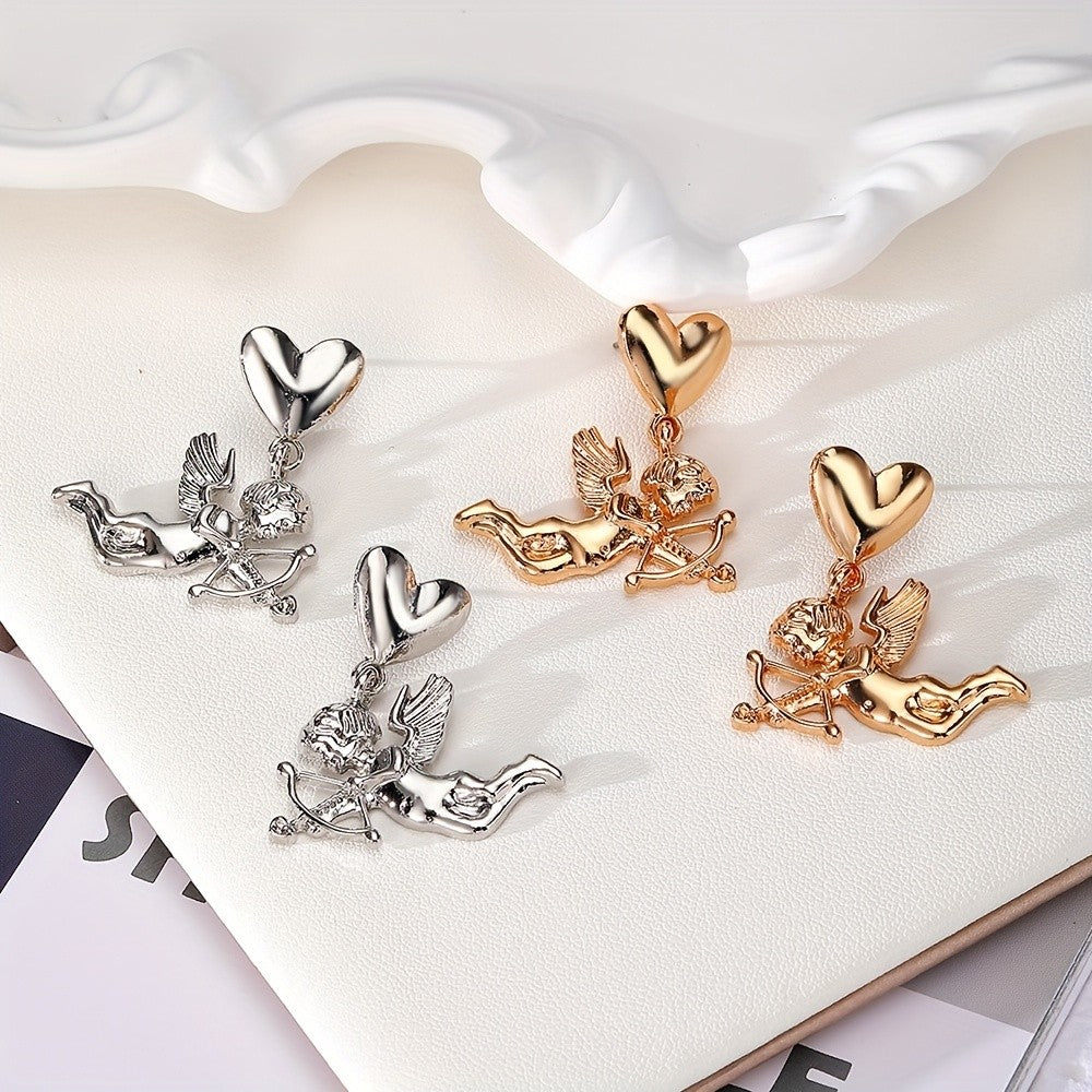 Cupid Heart Drop Earrings