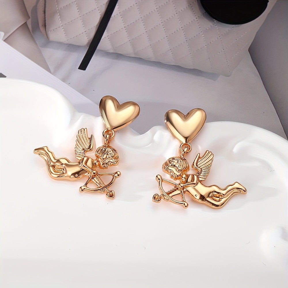Cupid Heart Drop Earrings