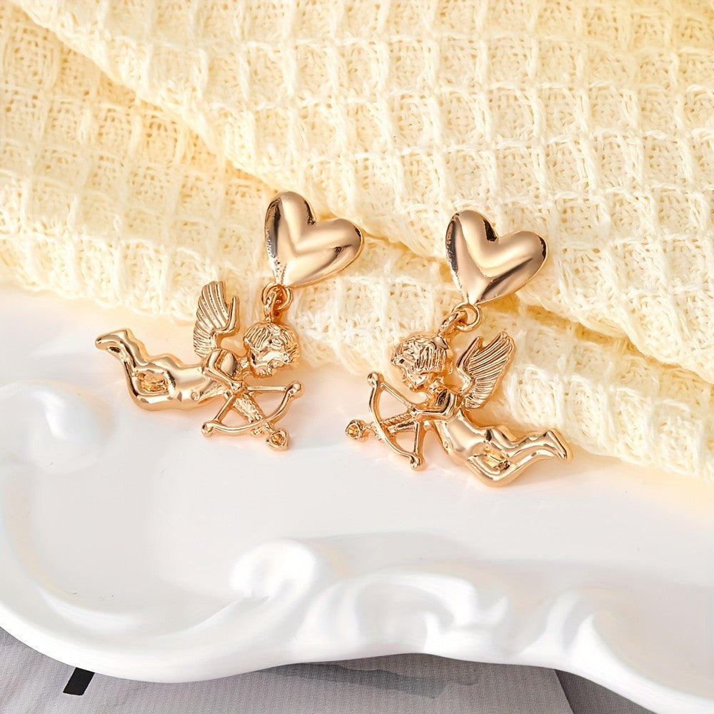 Cupid Heart Drop Earrings