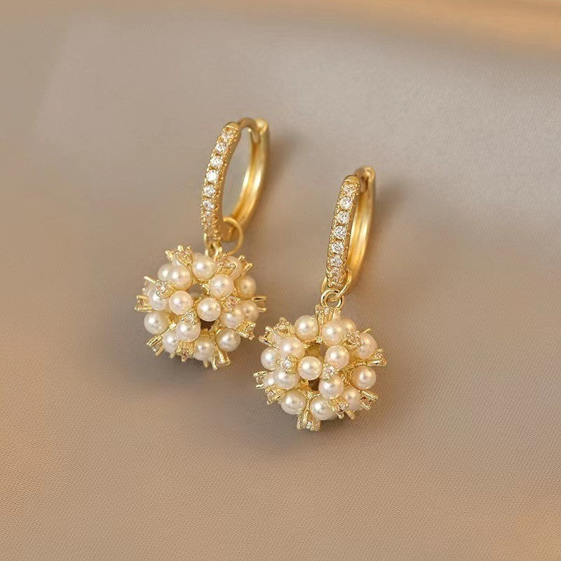 Imitation Pearl Cluster Necklace & Earring Set