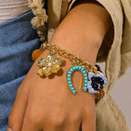 Vintage Multi-Stone Charm Bracelet