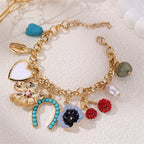 Vintage Multi-Stone Charm Bracelet
