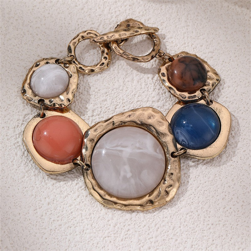 Vintage Multi-Stone Charm Bracelet