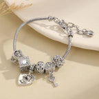 Stainless Steel Heart Charm Bracelet