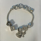 Stainless Steel Heart Charm Bracelet